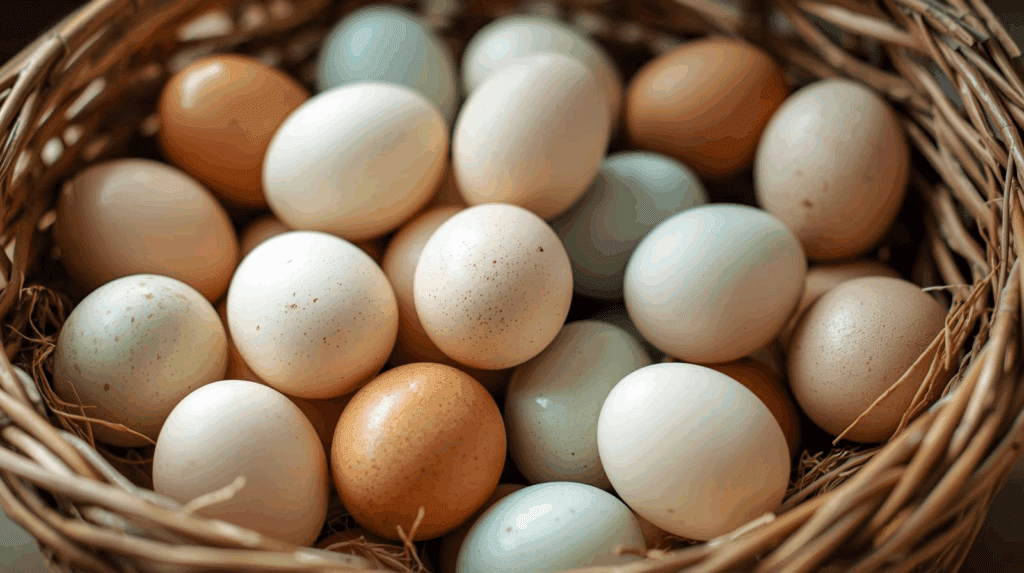 Chicken Eggs in Basket