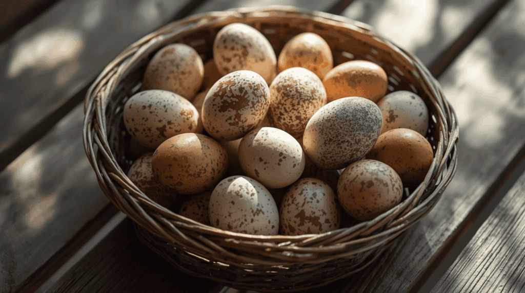 Quail Eggs in Basket