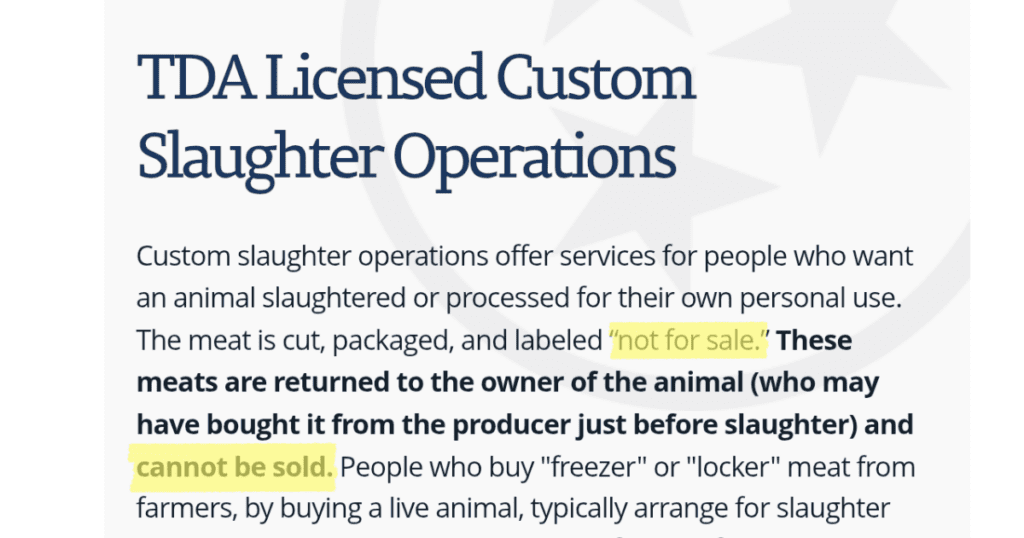 Meat Rabbit Exemption Tennessee